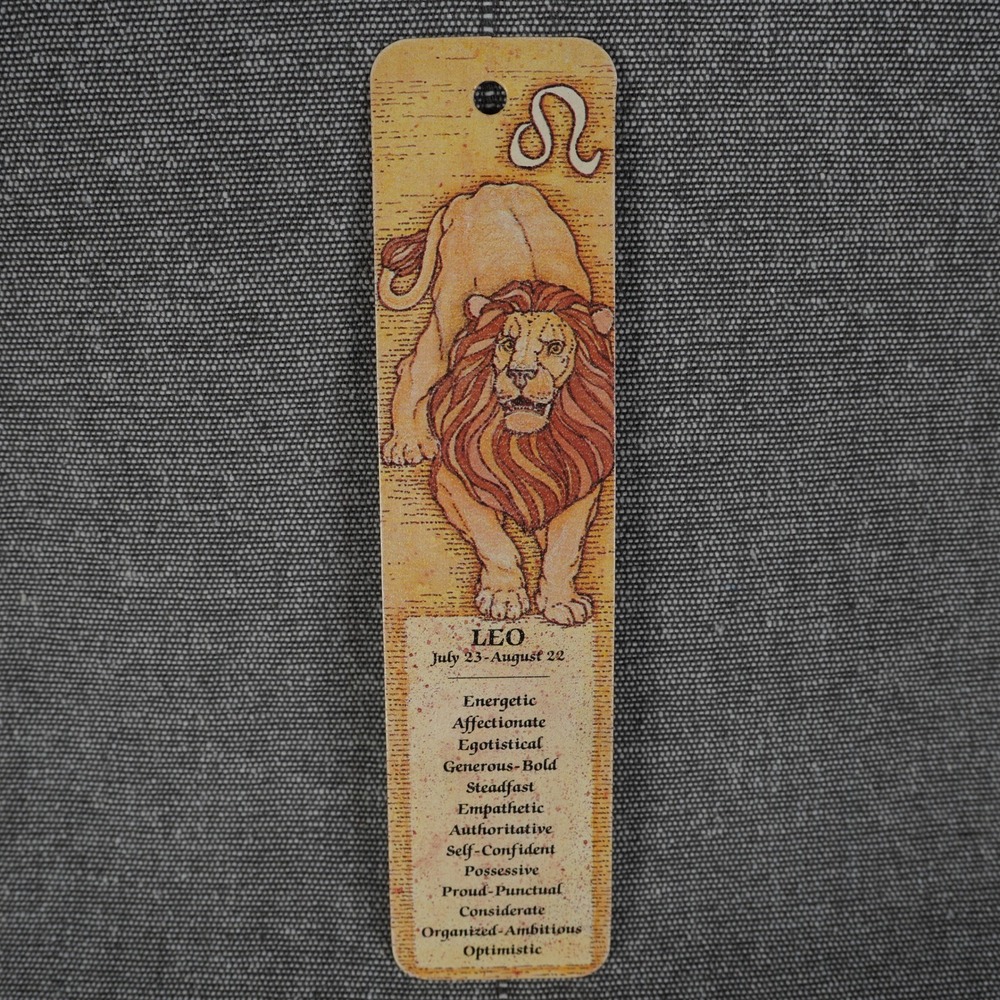 Vintage Leo Zodiac Bookmark 70s Antioch Bookplate Lion Astrology H-93 Mad In USA